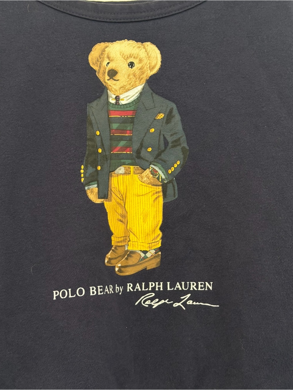 Ralph Lauren Navy Sweatshirt with Polo Bear Graphic - Picture 2 of 10